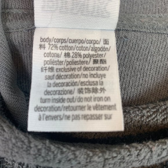 🟣 VICTORIA SECRET PINK Size Large Grey Kangaroo Pocket Hoodie Rose Sweatshirt - Picture 6 of 7